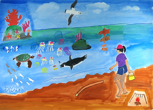 海で楽しむ生き物たち