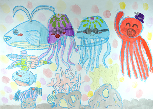 いつもニコニコの海の生き物たち