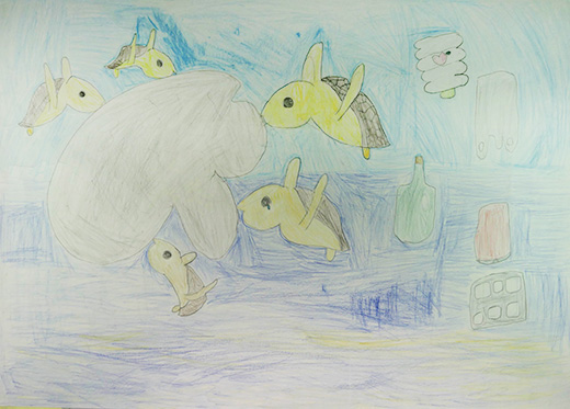 海にゴミをすてたらいけないよ