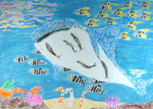 しょくじをするジンベエザメ