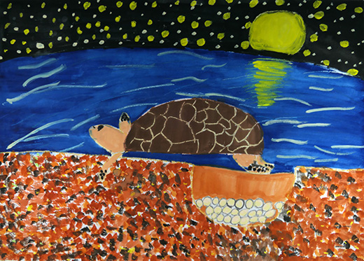 たまごをうむ海ガメ