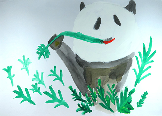 幸せそうなパンダ