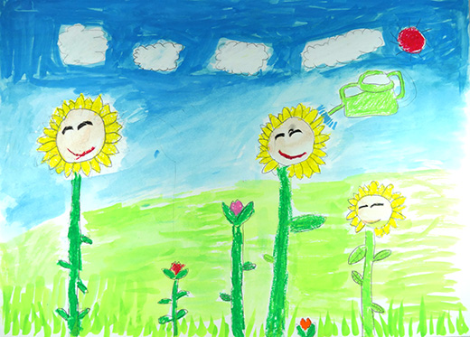 たくさんのひまわり育てたよ