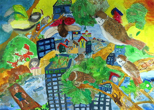 人と生きものがなかよくくらすまち