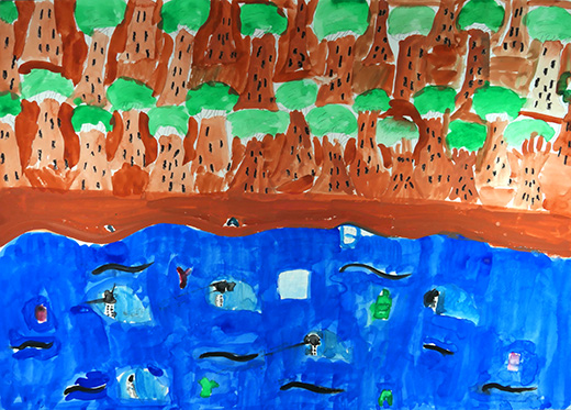 生き物がくるしんでいるよ