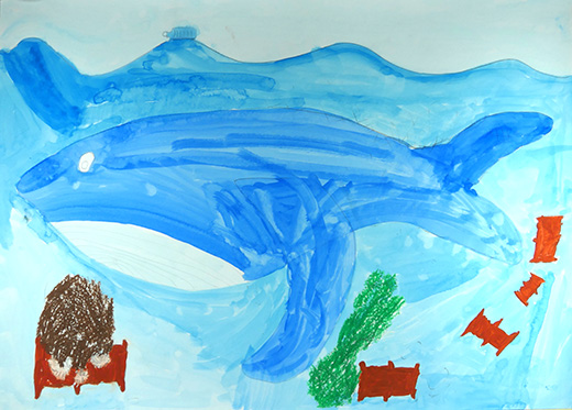 海にドラムかんの中がはいったまますてない