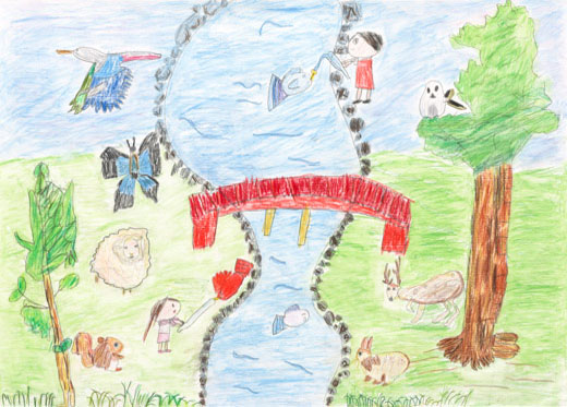 きれいなそらとかわいいどうぶつ