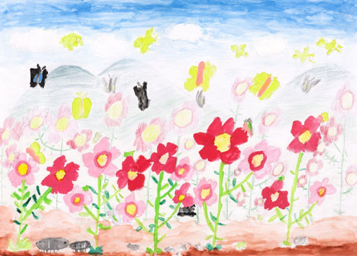 虫たちがくらしやすいお花ばたけ