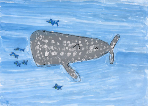 ジンベイザメと小魚