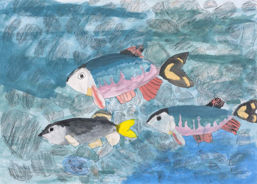 すいすい泳ぐ魚