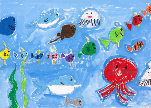 きれいな海でうれしいな