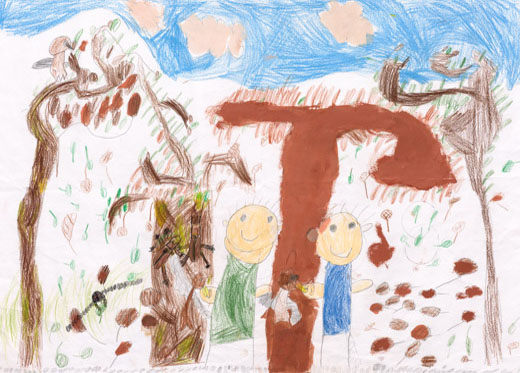 とりが　うきうき　かわいくとんでいたよ