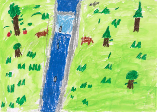 くまがサケをたべる