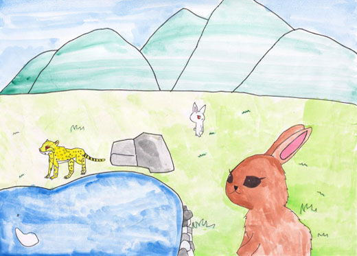 山の近くの場所では