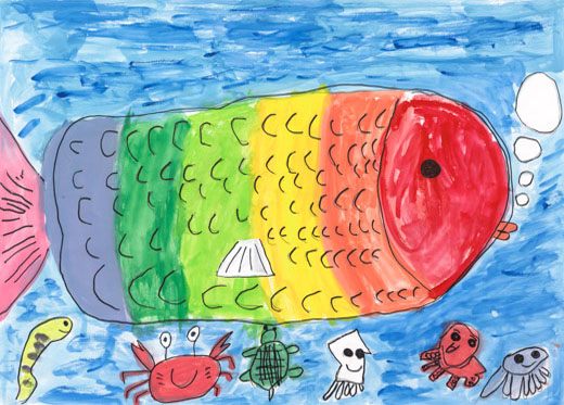 虹色のおさかなと海の生き物たち