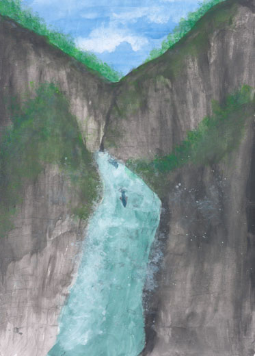 青い空の下で広がる川