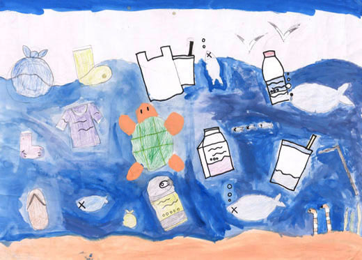 海にゴミをすてない