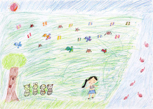 森でどうぶつたちとあそんだよ