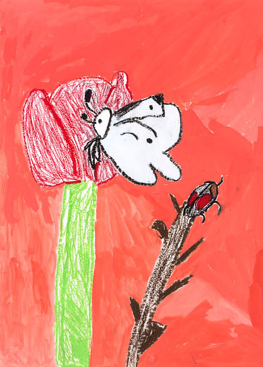 モンシロチョウとテントウムシ