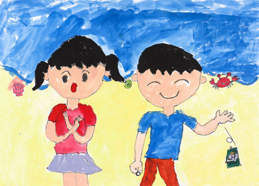 海にごみをすてちゃだめ