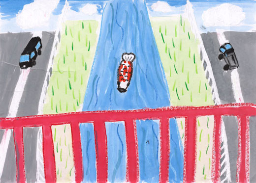 橋から見おろすきれいな自然