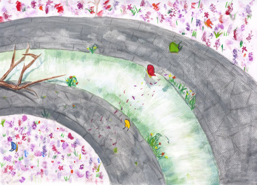 花と蝶とコンクリートロード