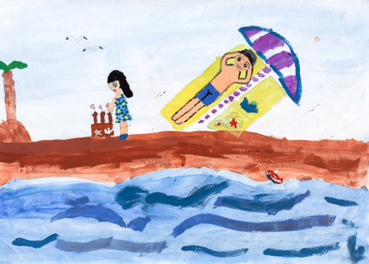 お父さんと自分のきれいな海