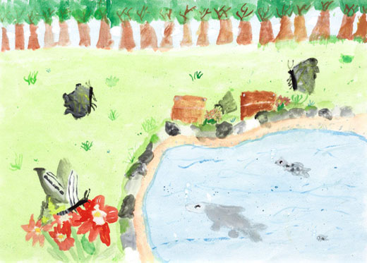 ちょうちょがとぶみずうみ