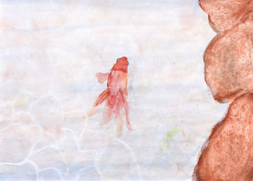 すずしげな金魚