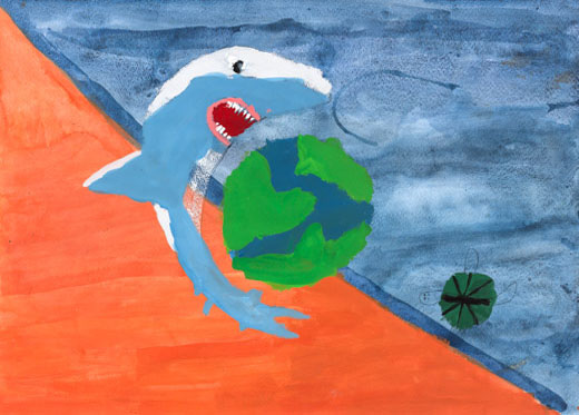 地球をたべようとするサメ