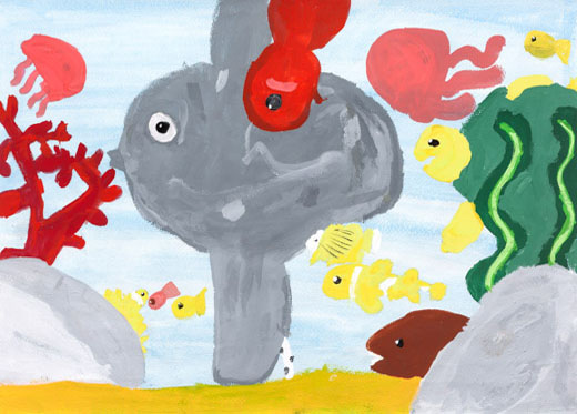 たくさんの魚が泳ぐ海