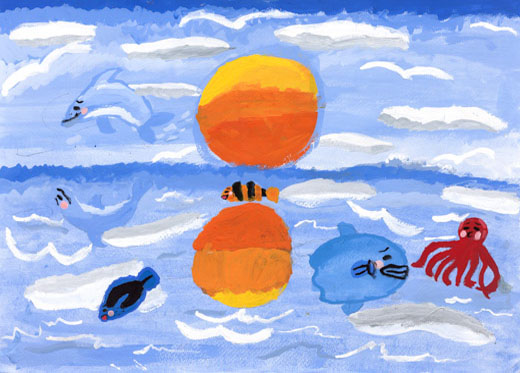 きれいな海で元気に泳ぐ生き物たち