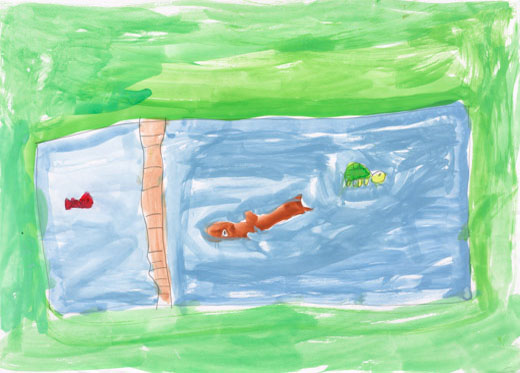 池の中の魚たち