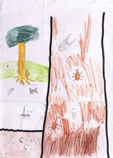 夏の日にとぶ夏の虫