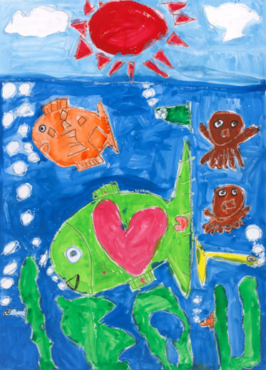 魚がいっぱいおよいでいるきれいな海