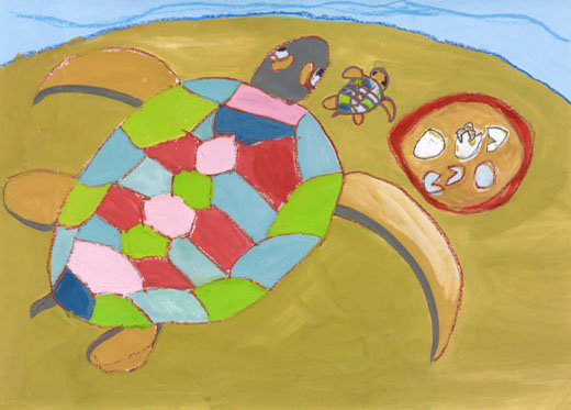 うみがめのおやこ