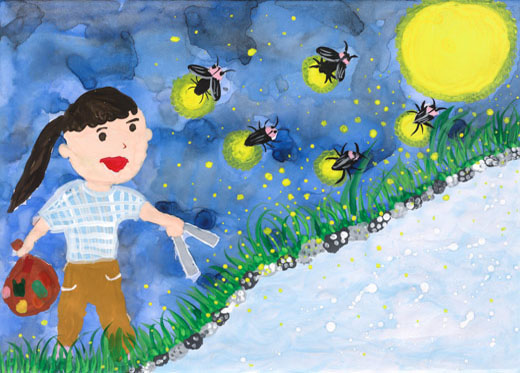 ゴミを拾ってホタルがよろこぶきれいな川にしよう