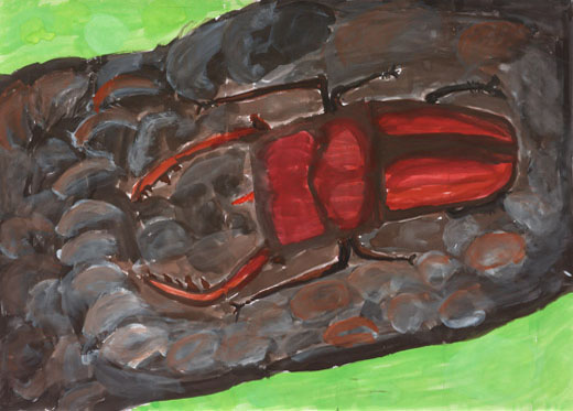 じゅえきをすうクワガタ