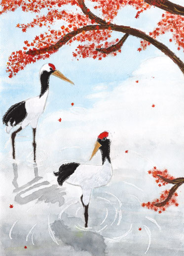 水面の空とつる