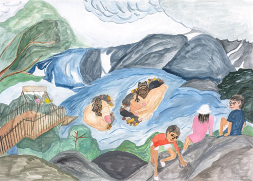 白馬村の雪どけ水と生き物