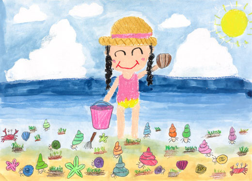 ひろいはまなこでやどかりいっぱいみつけた