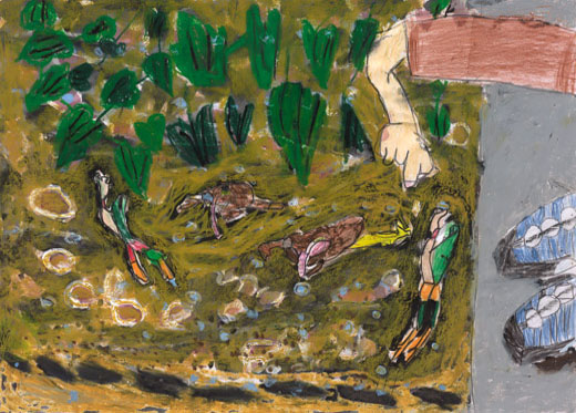 カエルとミミズ