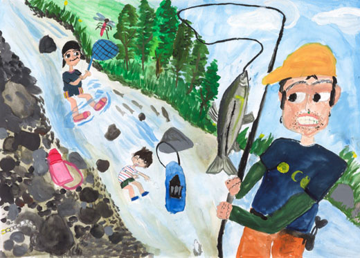 鮎づりと川あそび