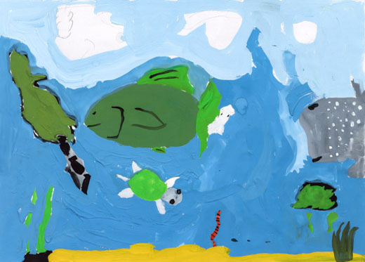 きれいな水の海の中