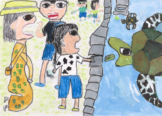 海ガメさん、いっぱい食べてね！！