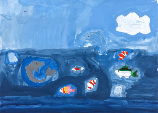 大きな海の家族