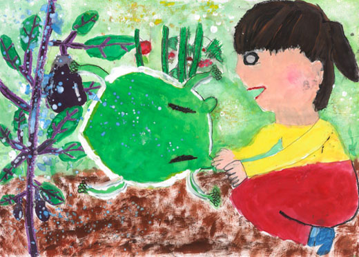 なすからかえるがとんできた！