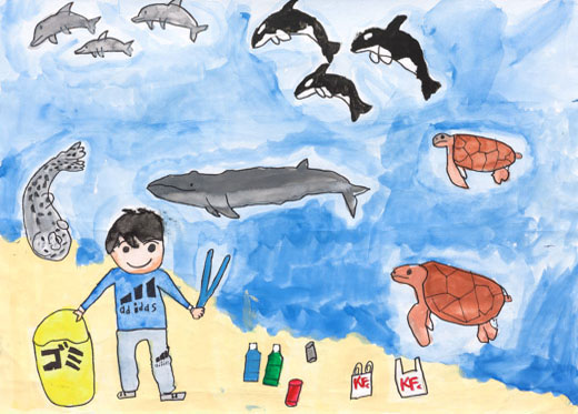 ゴミ拾いをしている人