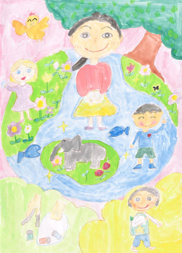 きれいな地球と笑顔のわたし