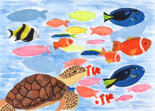 魚いっぱいきれいな海